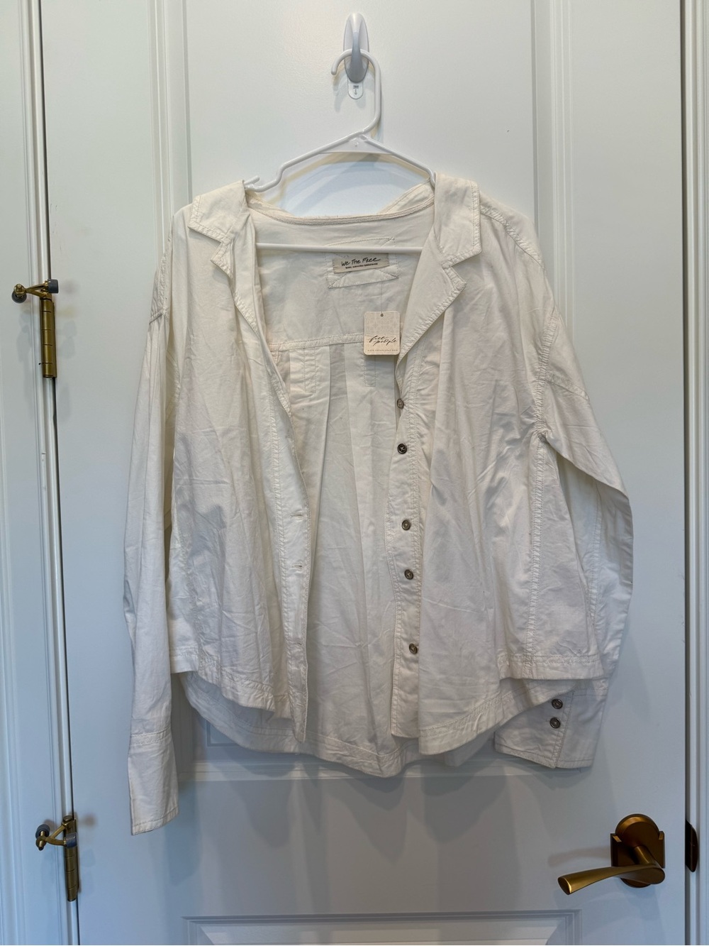 Free People Off-White Button Front Blazer Jacket